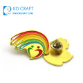 China manufacturers custom metal soft enamel elegant flower with hand shaped lapel pin for decoration